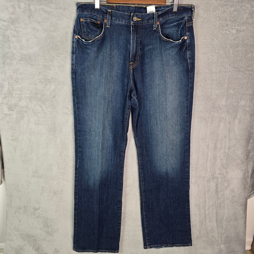 Lucky Brand Billie Straight Leg Men Jeans 36x33 Reg Dark Wash Blue Denim V165021